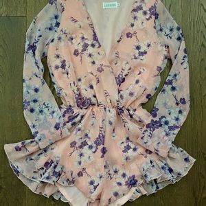 Lioness Pink Floral Playsuit